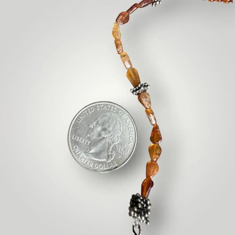 Chunky Orange Beaded Necklace  19 inch Vintage Style Resin Statement Jewelry
